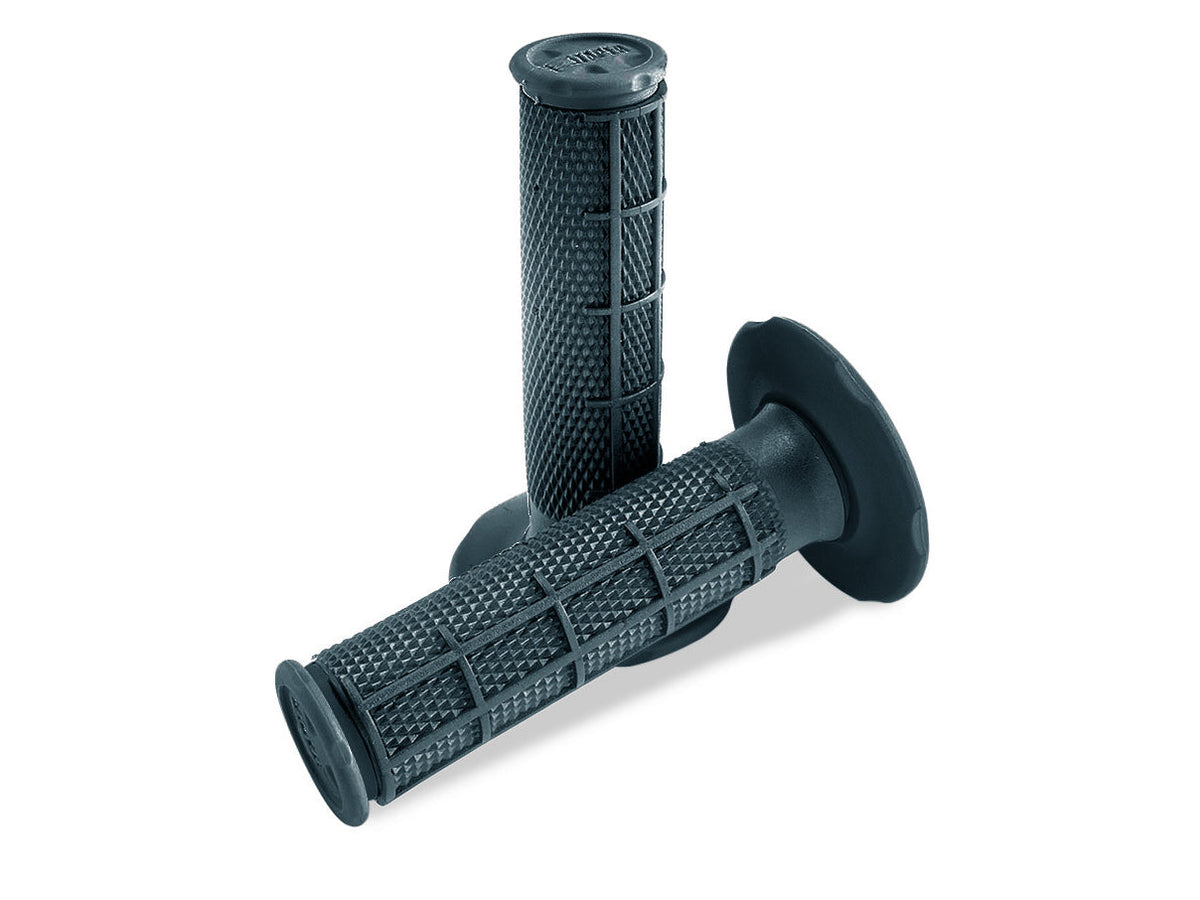 Pro Taper MX Single Density Half Waffle Grips, Soft Compound (Dark Grey)