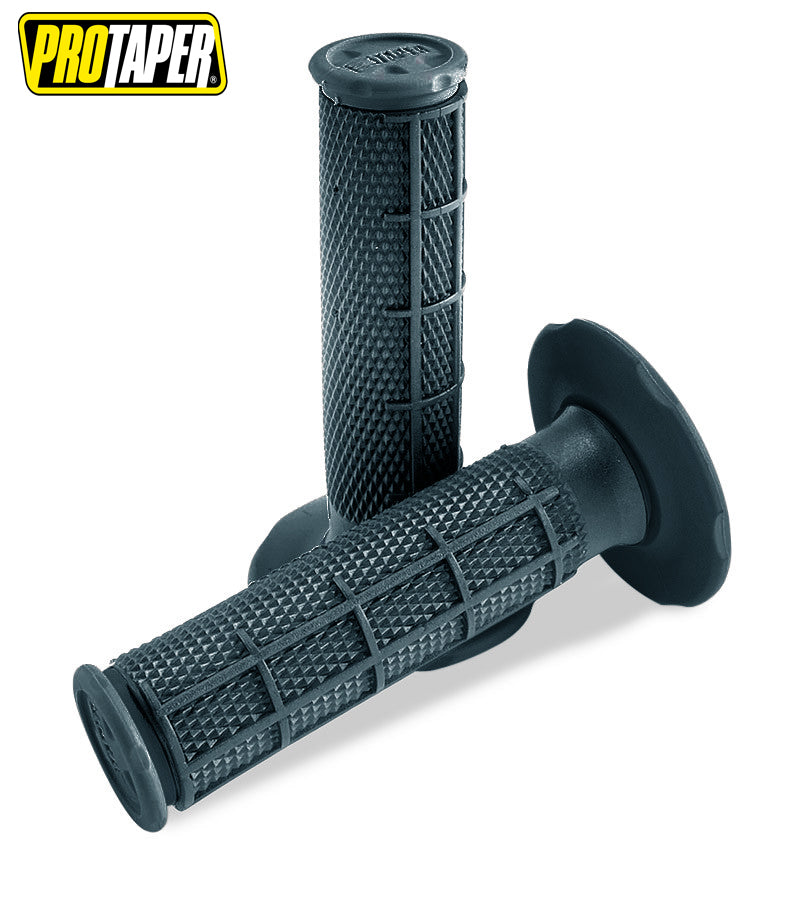 Pro Taper MX Single Density Half Waffle Grips, Soft Compound (Dark Grey)