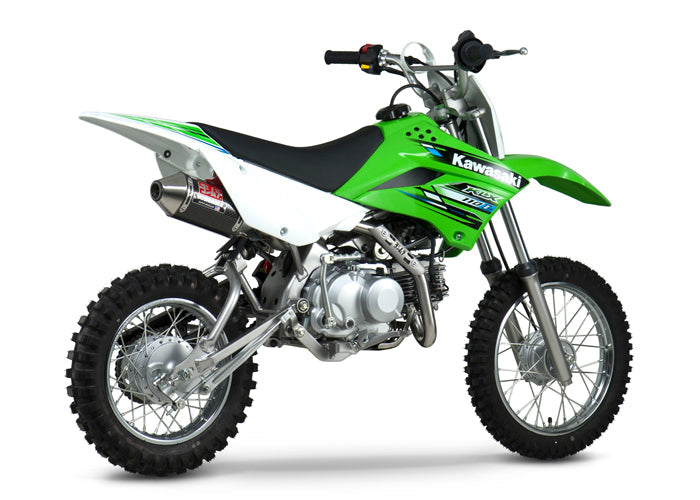 YOSHIMURA KAW KLX110/L 02-22/SUZ DR-Z110 03-05 RS-2 Stainless Full Exhaust with Carbon Fiber Muffler