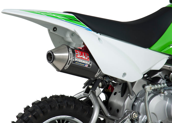 YOSHIMURA KAW KLX110/L 02-22/SUZ DR-Z110 03-05 RS-2 Stainless Full Exhaust with Carbon Fiber Muffler