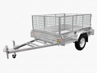8x5 Galvanised Box Trailer fully welded 300mm side with cage