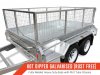 Dual axle 8x5 tandem trailer 1990 kgs 2 way brake with free cage