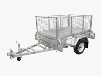 6X4 LIGHT WEIGHT BOX TRAILER 750 HOT DIP GAL TIPPER WITH CAGE 🙂🙂🙂