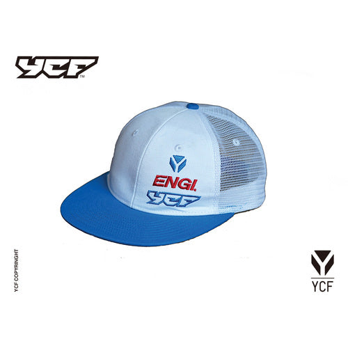 YCF / ENGI FLAT CAP WHITE/BLUE – product image 1
