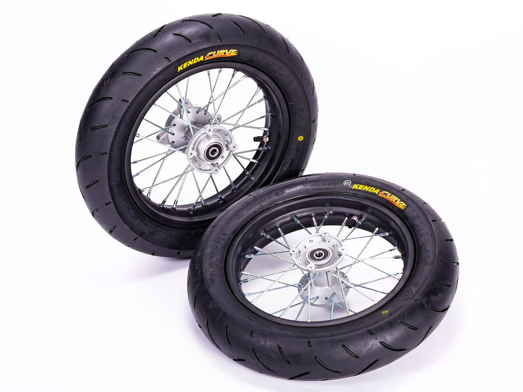 EBOX V2 V3 SUPER MOTARD WHEEL KIT 12/12 KENDA TYRES