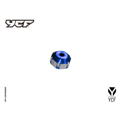 CNC STEERING STEM NUT 22MM BLUE – product image 1