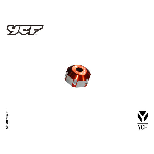 CNC STEERING STEM NUT 22MM ORANGE – product image 1
