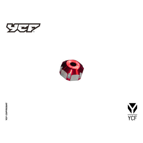 CNC STEERING STEM NUT 22MM RED – product image 1