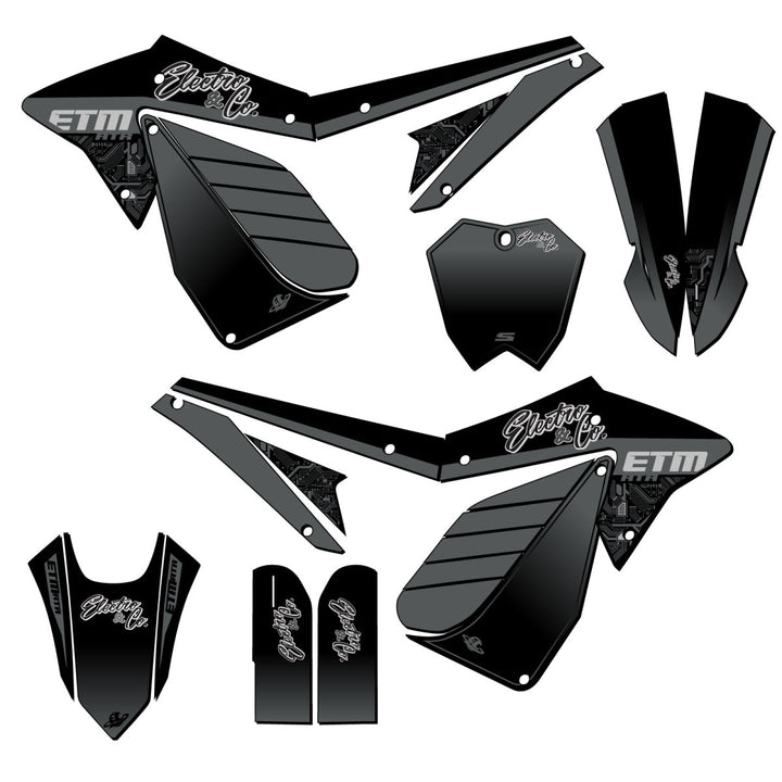 ETM RTR Graphics Kits " BLACK " HOLOGRAPHIC