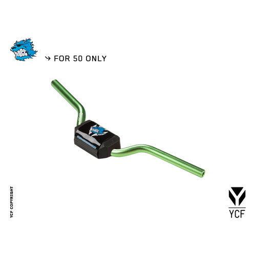 YCF 50A/50E GREEN ALLOY H/BAR WITH BLACK BAR PAD – product image 1