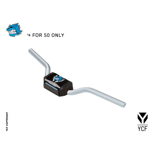 YCF 50A/50E SILVER ALLOY H/BAR WITH BLACK BAR PAD – product image 1