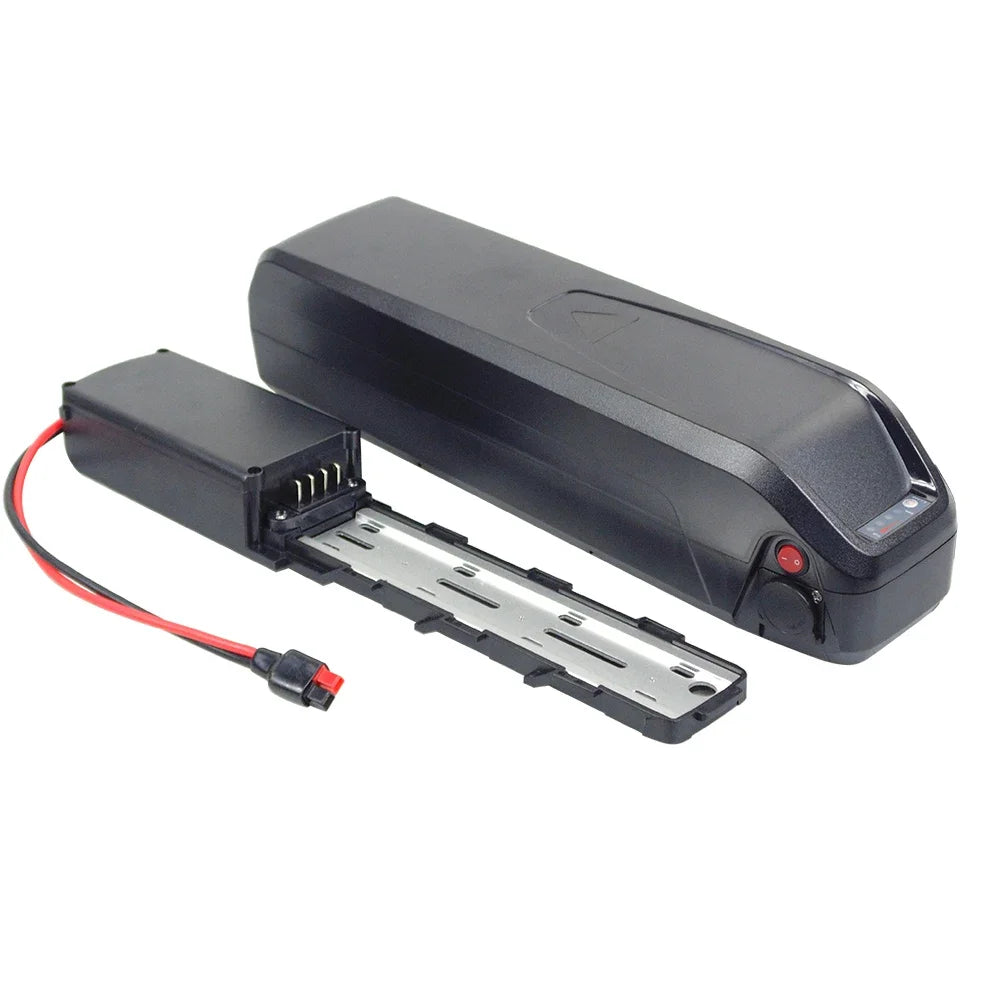 OUXI V8 battery pack beside its mounting bracket
