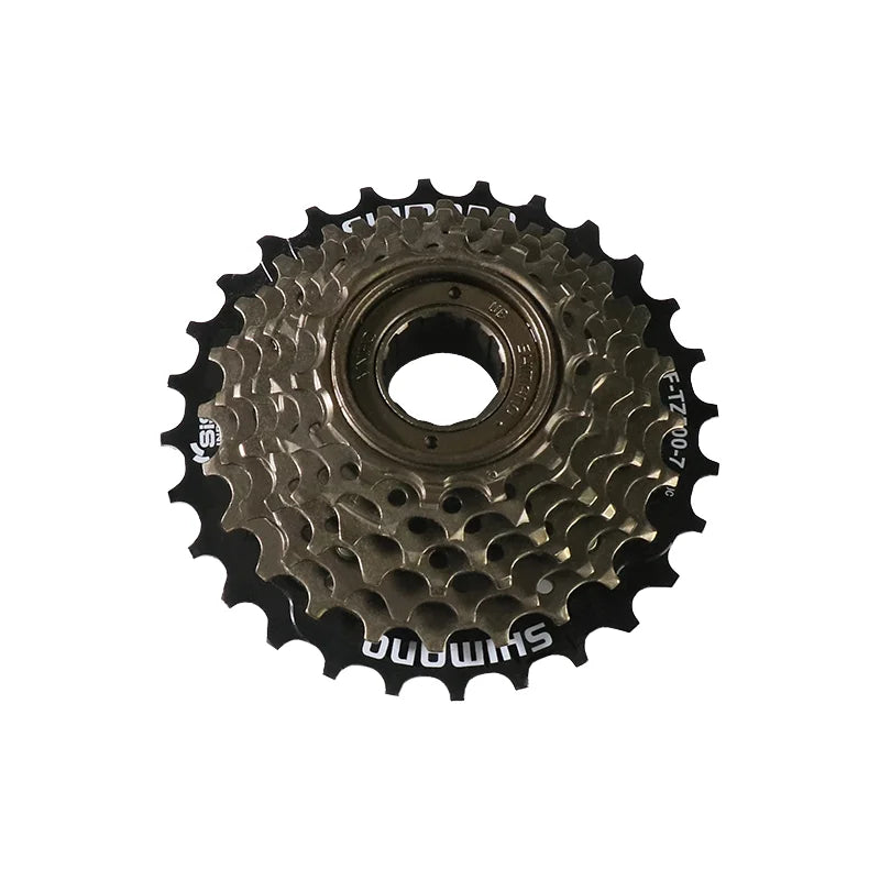 Seven-speed bicycle freewheel front view