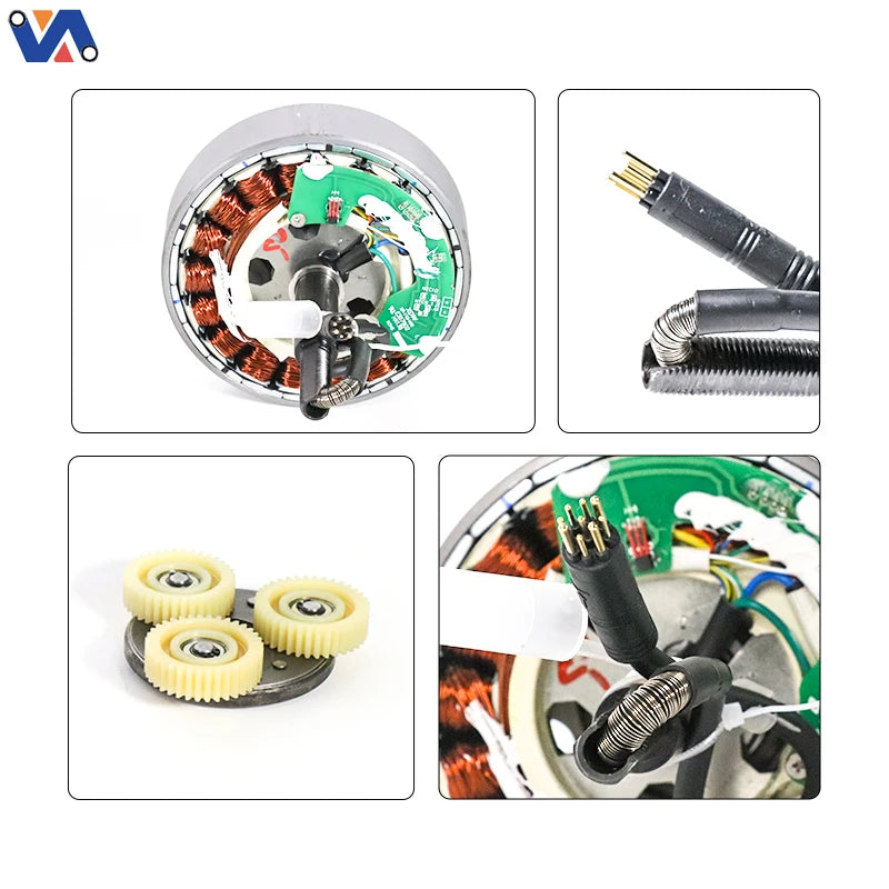 OUXI V8 internal motor windings, connector and gear details