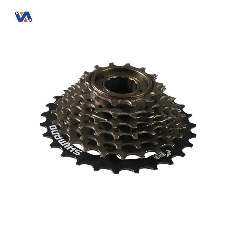 Side view of the seven-speed freewheel sprockets