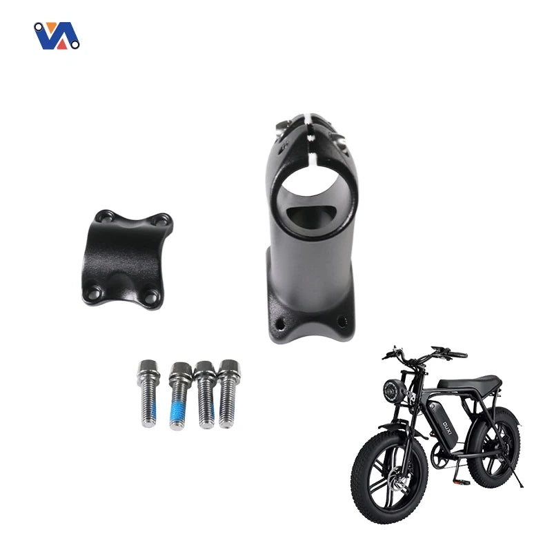 OUXI V8 handlebar stem shown with clamp plate and bolts