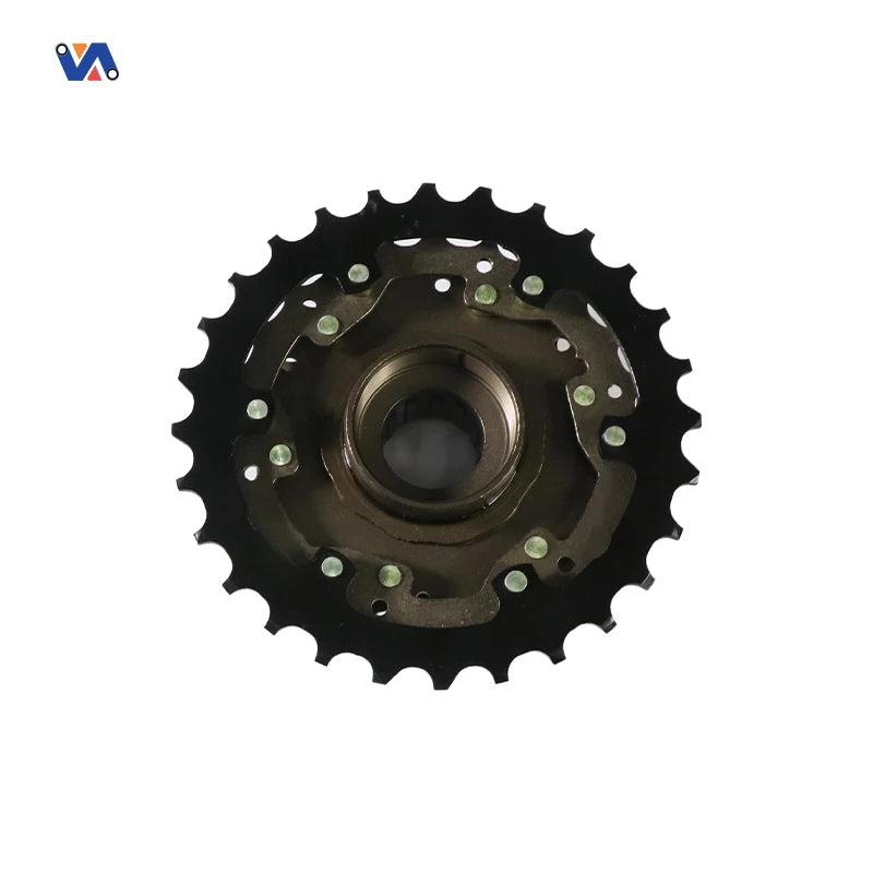Reverse face of the seven-speed freewheel