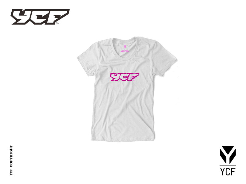 YCF WHITE/PINK T-SHIRT (GIRLS) – product image 1