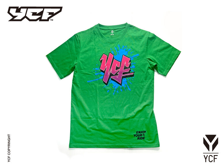 YCF 2026 GREEN/PINK T-SHIRT (MENS) – product image 1