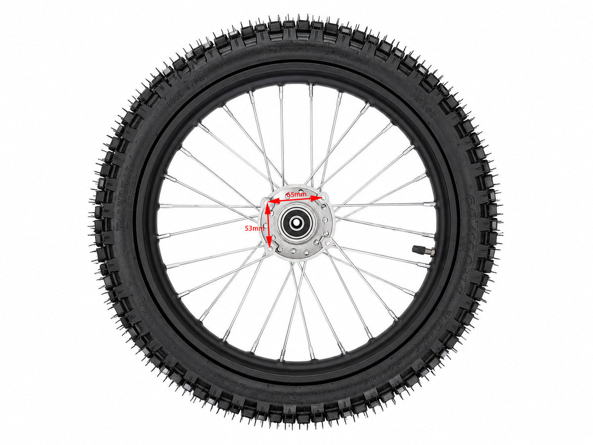 14" Front Complete Wheel, fit DHZ 2200E Electric Dirt Bike
