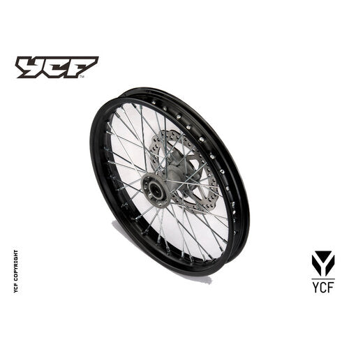 COMPLETE STEEL FRONT WHEEL 1.60X17' BLACK/DISC – product image 1