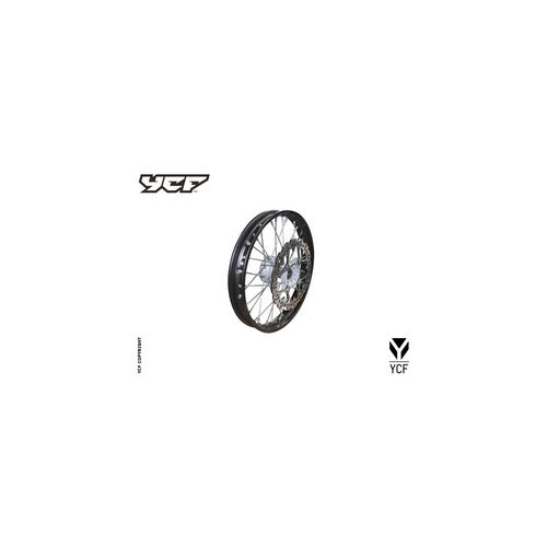 COMPLETE STEEL FRONT WHEEL 1.4X14' WITH DISK. CAST – product image 1