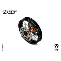 COMPLETE ALLOY 12" REAR WHEEL WITH COLOURED CNC HUB – product image 3