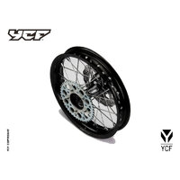 ALLOY REAR WHEEL BLACK 1.85X14' CNC HUB COLOURED/DISC – product image 3