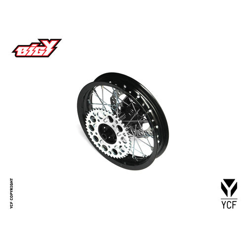 COMPLETE ALLOY 14" REAR WHEEL WITH BLACK CNC HUB – product image 1