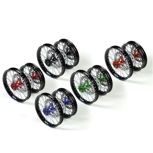 BLK ALLOY R WHEEL 1.85-14' DISC/SPROCKET/BLUE HUB – product image 1