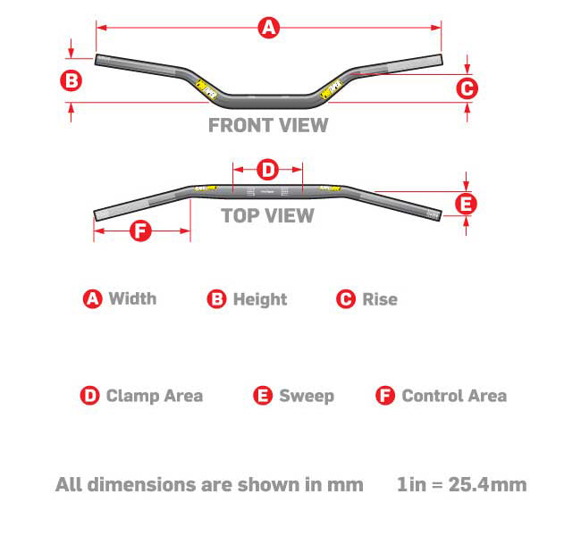 22mm 7/8" Low Rise Stock Handlebar for DHZ 2200E