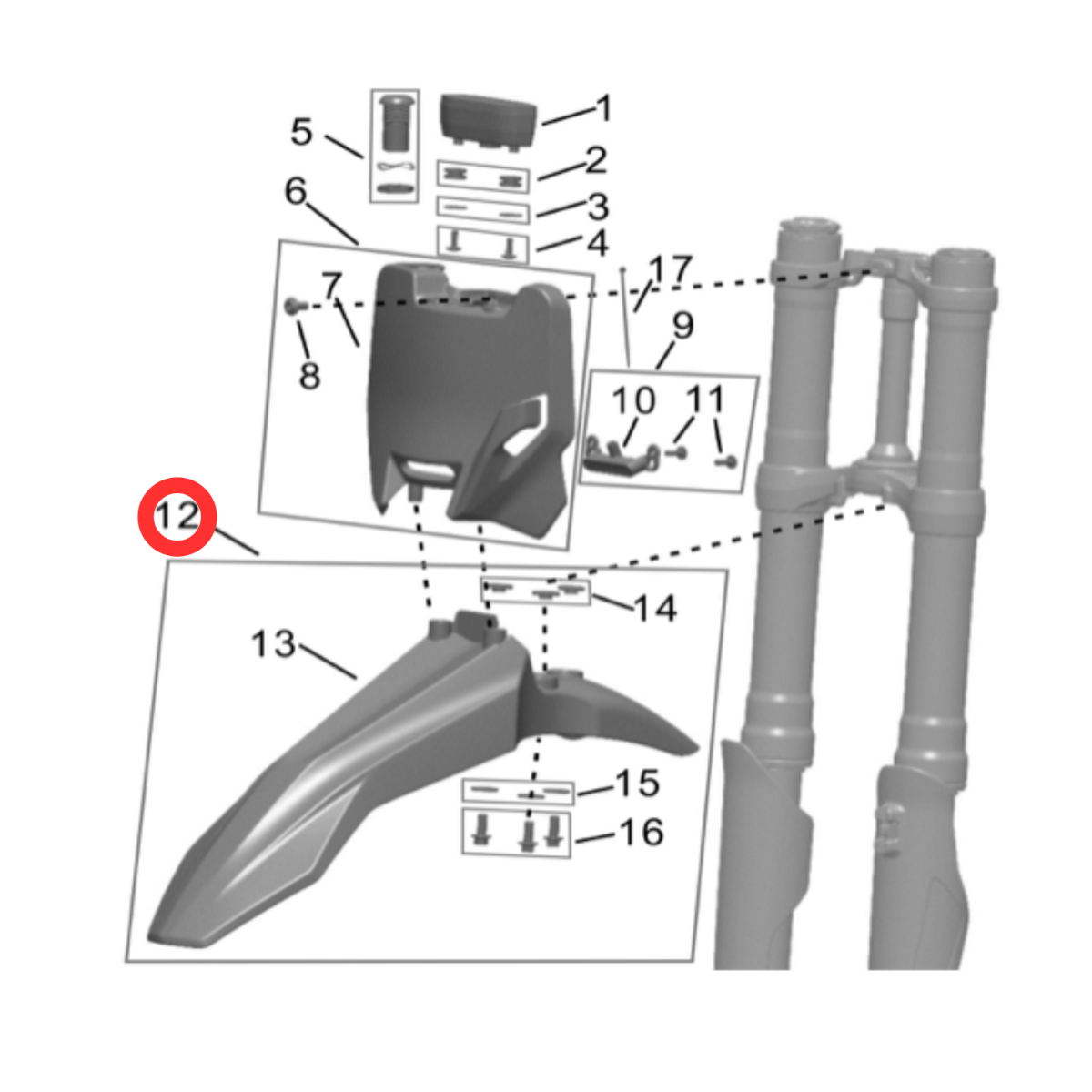 Surron Hyper Bee Front Fender (Black), image 4