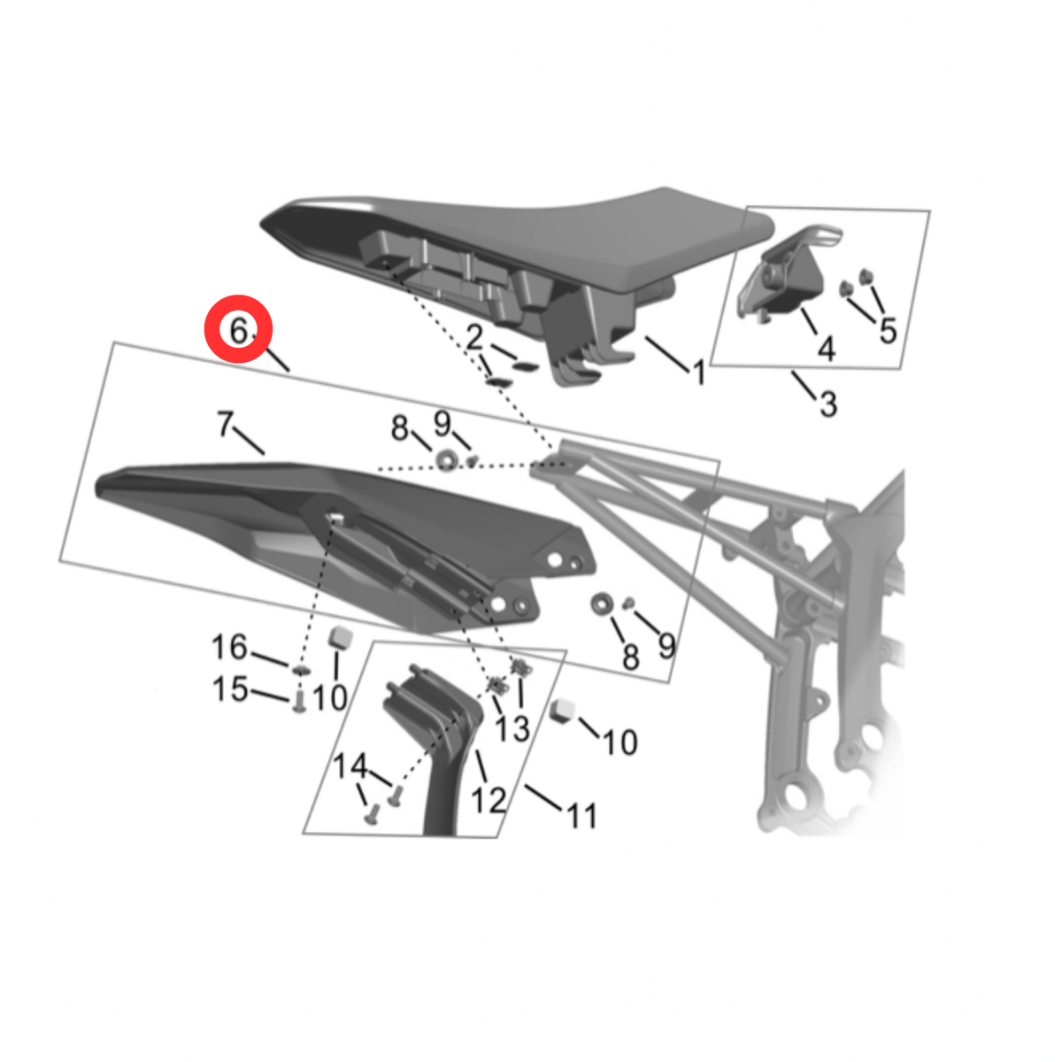 Surron Hyper Bee Rear Fender (Black), image 3