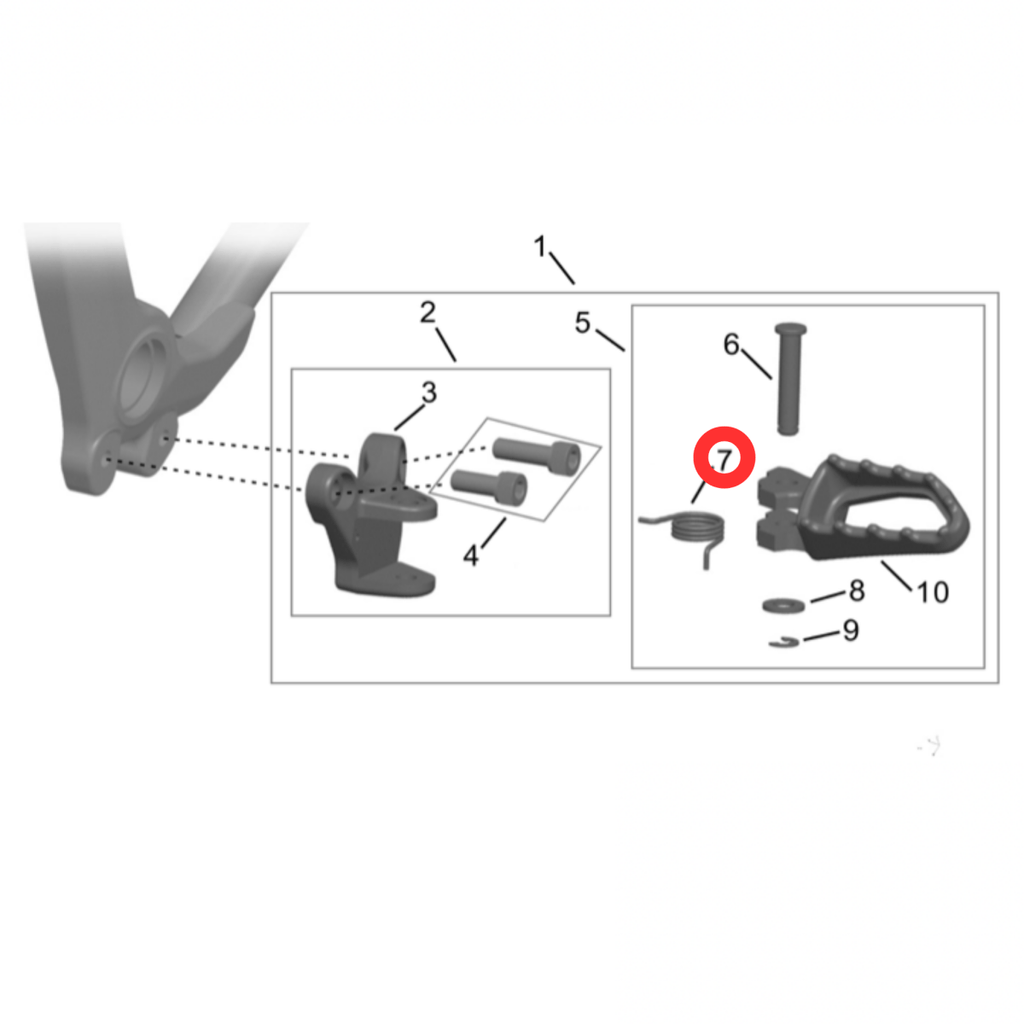 Surron Hyper Bee Right Footpeg Spring, image 3