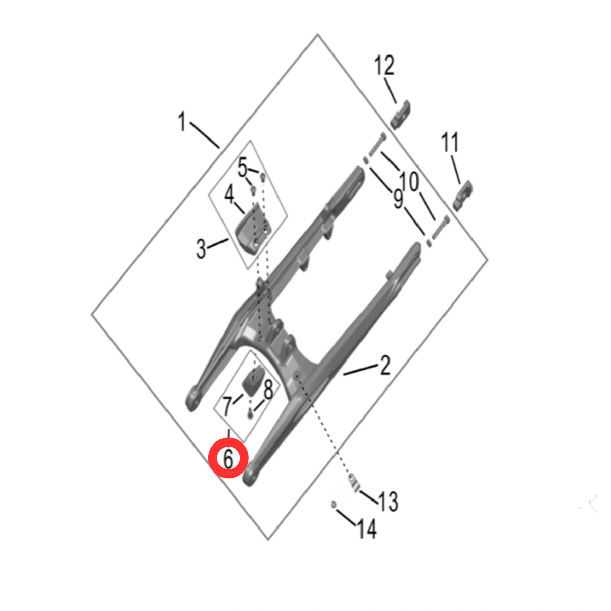 Surron Hyper Bee Swingarm Bottom Protection Block, image 3