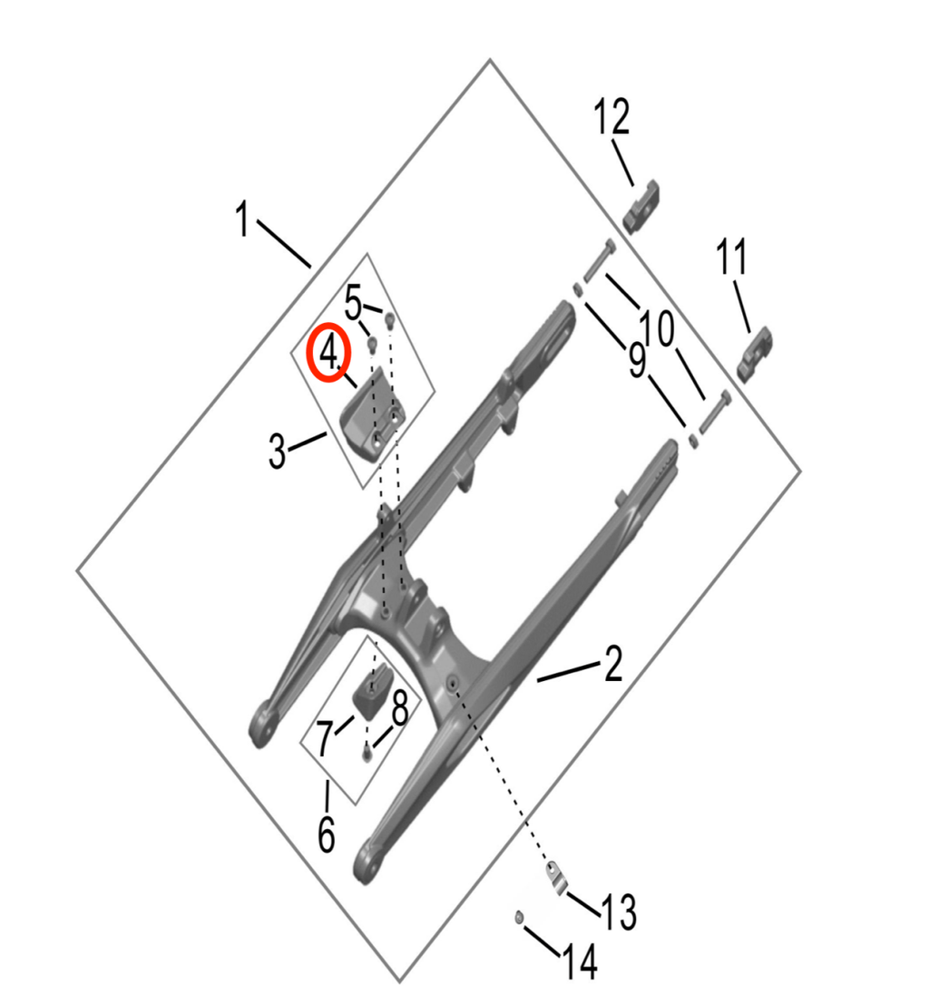 Surron Hyper Bee Swingarm Top Protection Block Set, image 3