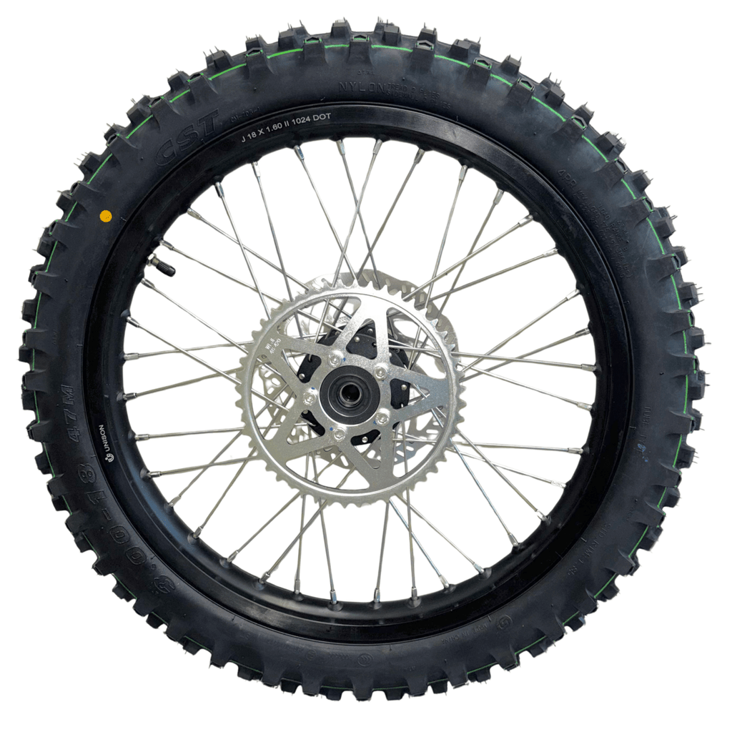 Surron Light Bee 18" Rear Wheel Assembly with Brake Disc, Sprocket, & Tire