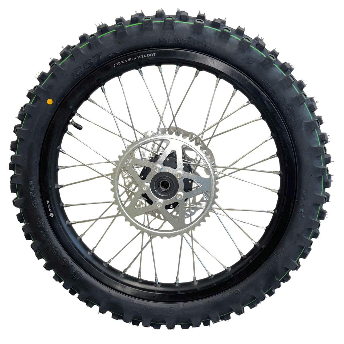 Surron Light Bee 18" Rear Wheel Assembly with Brake Disc, Sprocket, & Tire