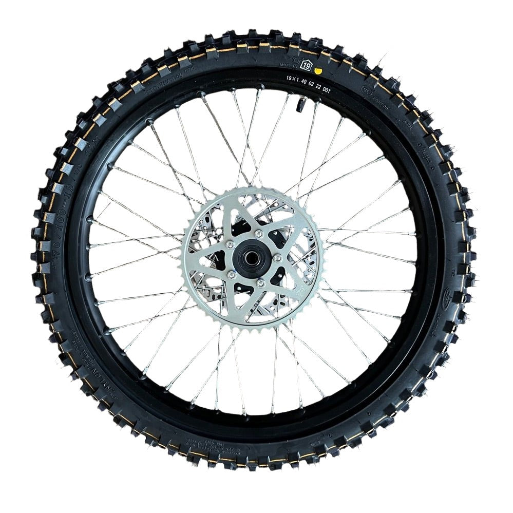 Surron Light Bee 19" Rear Wheel Assembly with Brake Disc, Sprocket, & Tire