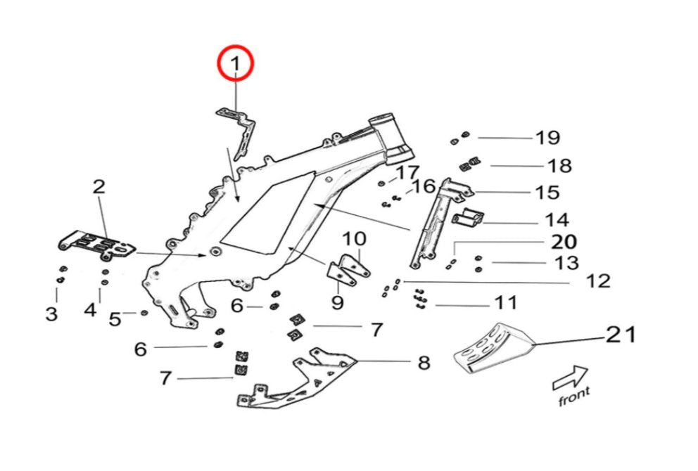 Surron Light Bee Battery Compartment Plate, Rear, image 2