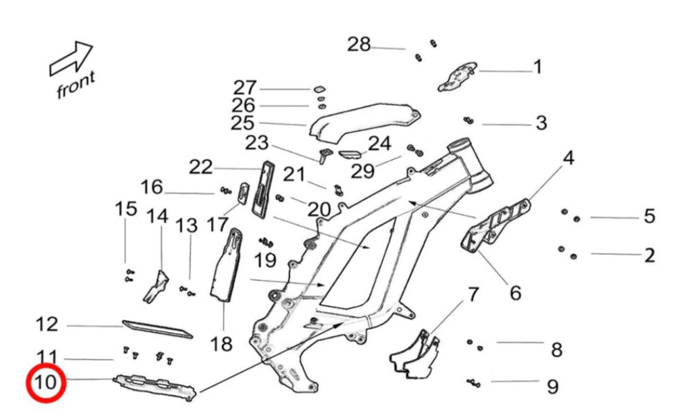 Surron Light Bee Battery Positioning Support, Base, image 3