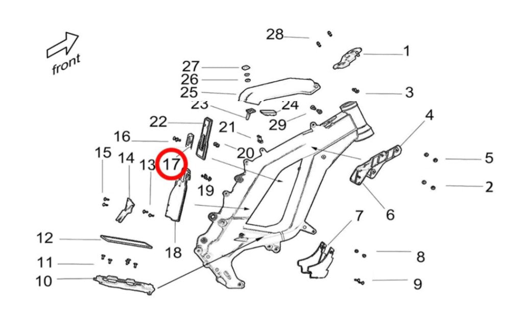 Surron Light Bee Battery Positioning Support, Front, image 2