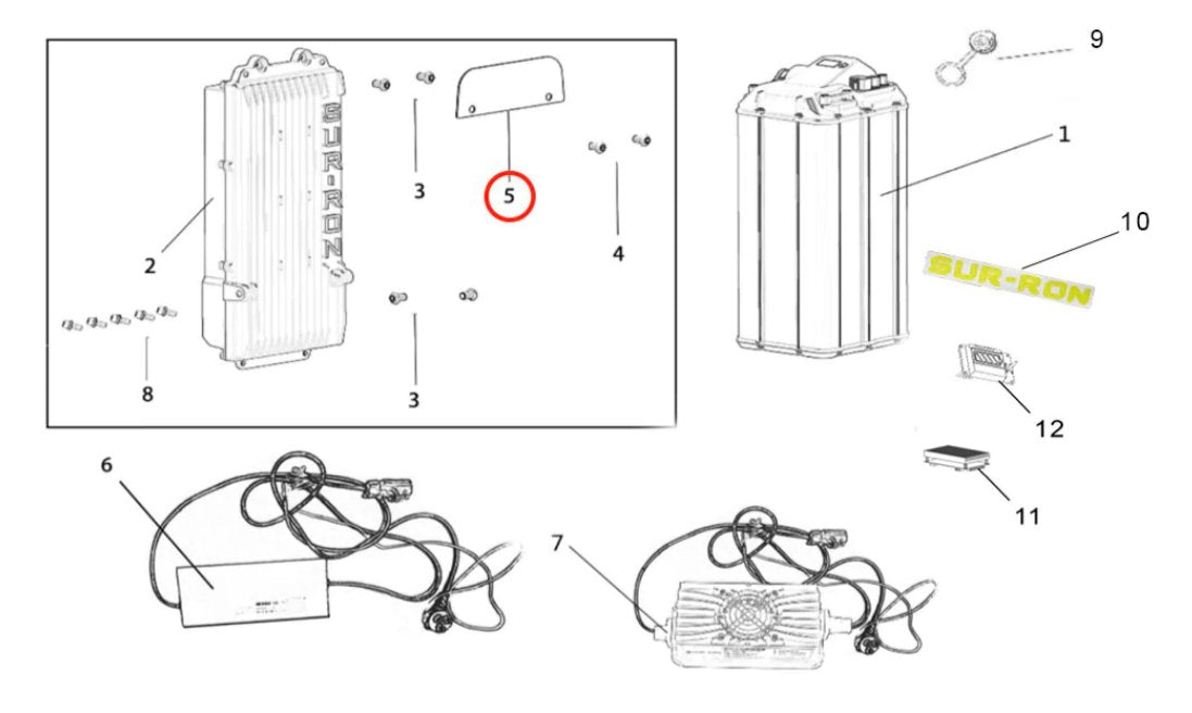Surron Light Bee Controller Plate, Upper, image 2