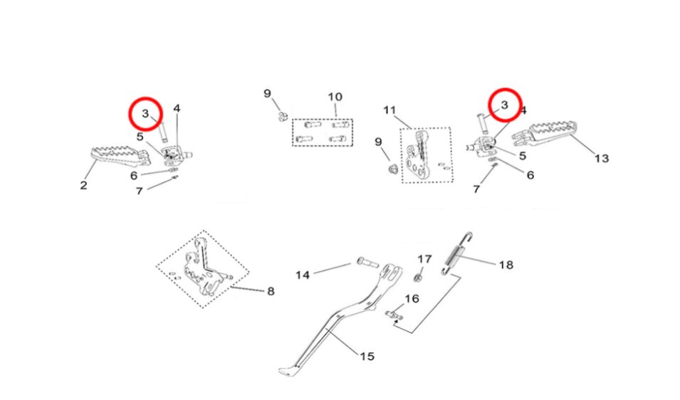 Surron Light Bee / Hyper Bee Footpeg Mounting Pin, image 2