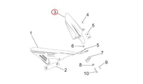 Surron Light Bee Rear Mud Guard, image 3