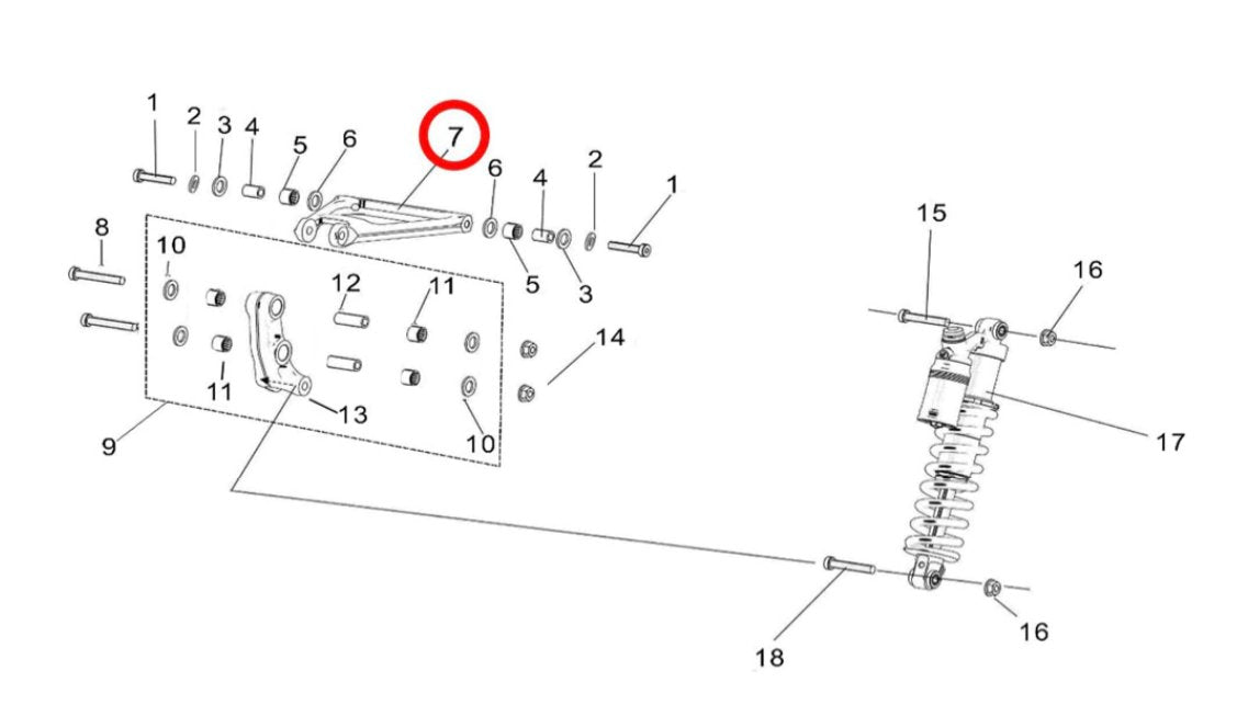 Surron Light Bee Rear Shock Absorber Frame Connector (Triangle), image 3