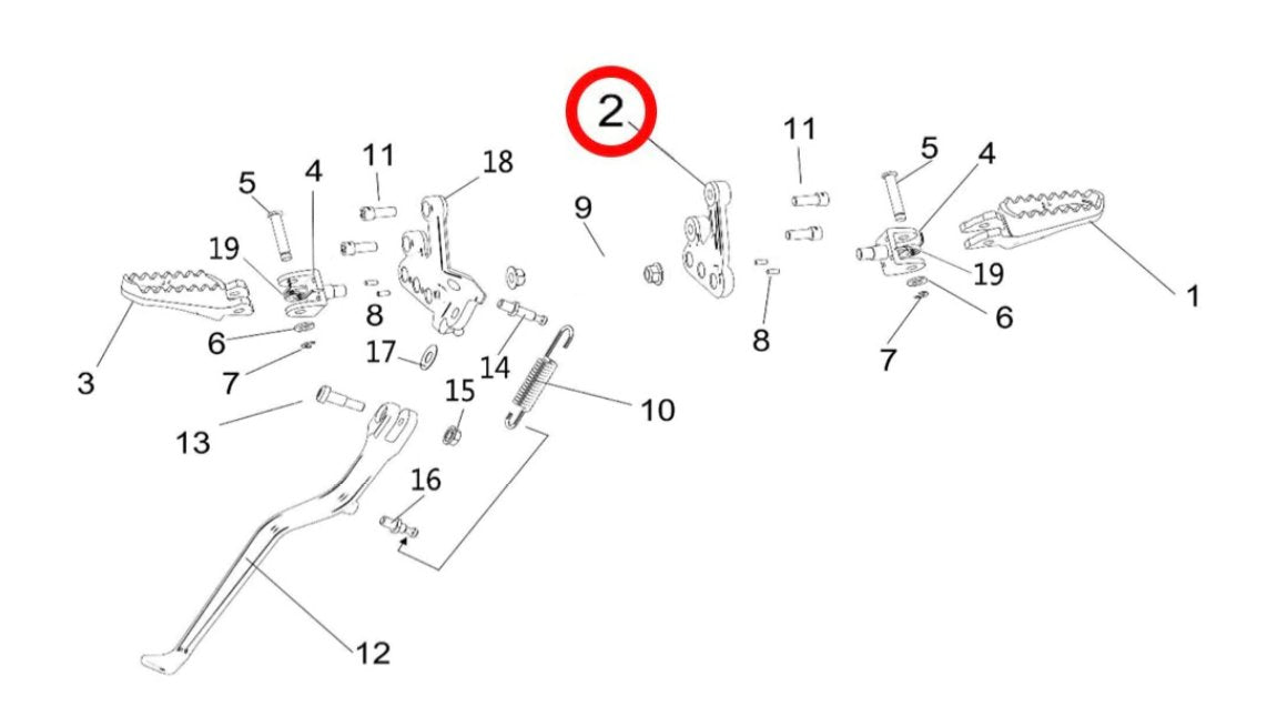 Surron Light Bee Right Footpeg Mounting Bracket, image 3