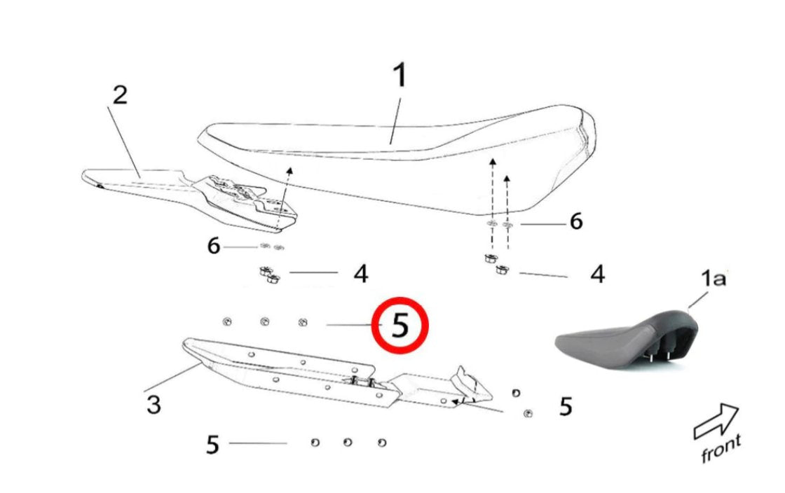 Surron Nylon Rivets For Light Bee Seat, image 3