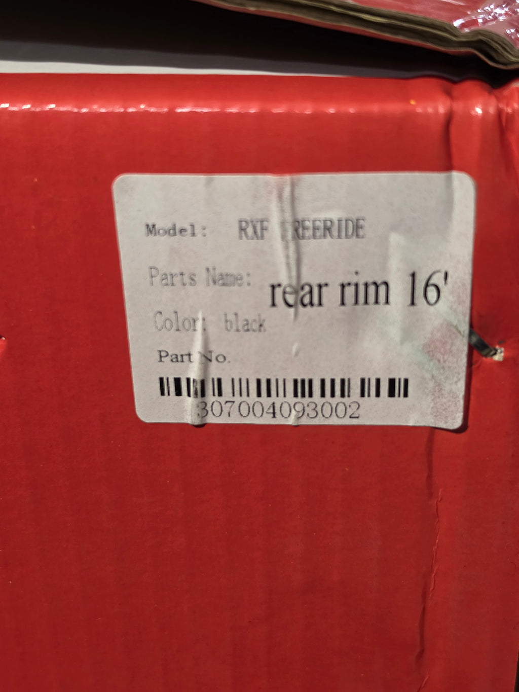 RXF FREERIDE 140cc REAR 16" RIM