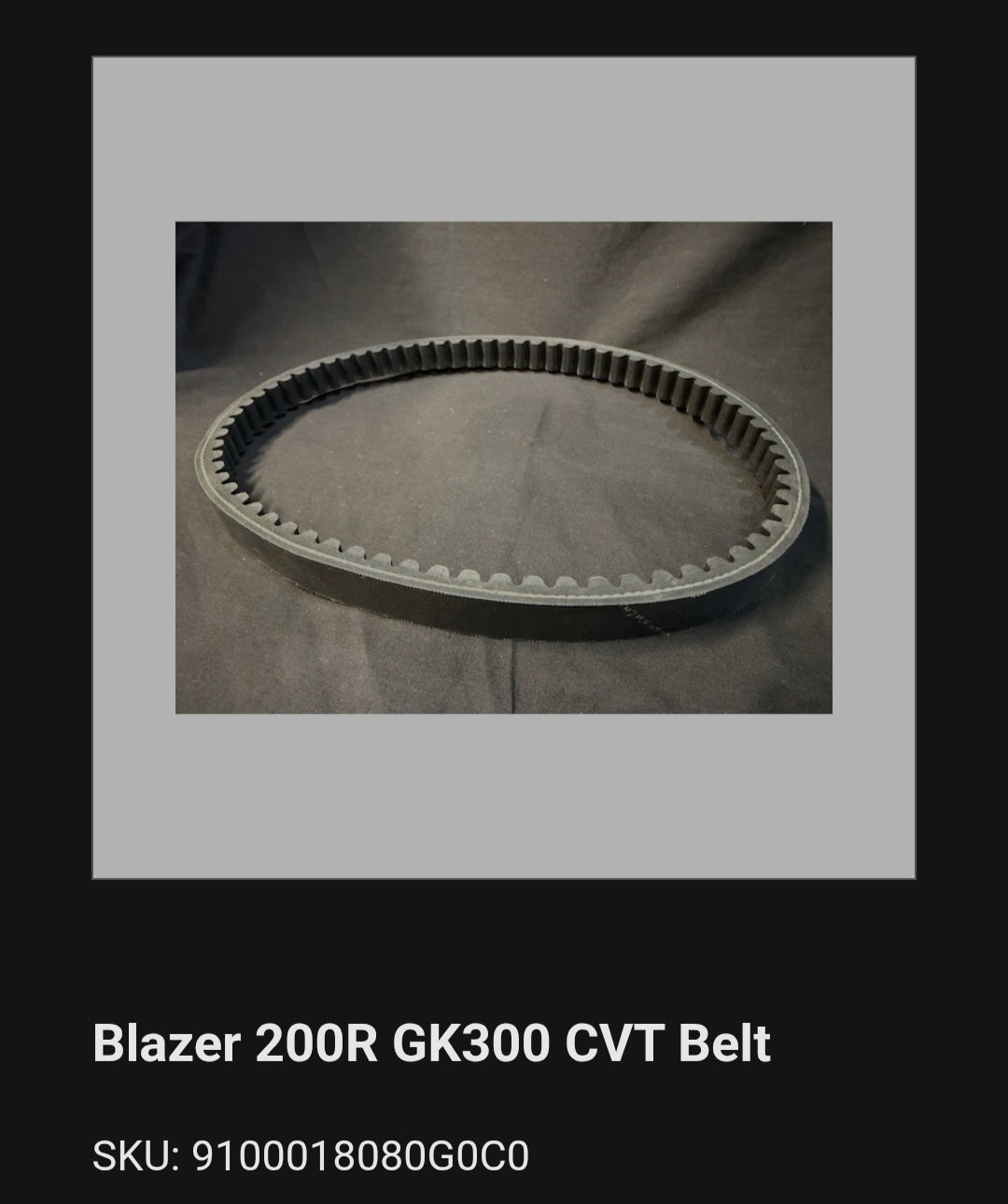 Crossfire Blazer 200R GK300 BELT